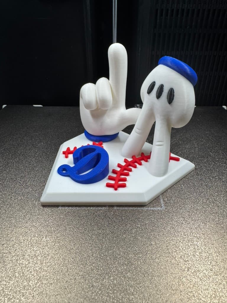Custom 3D-printed baseball-themed display holder