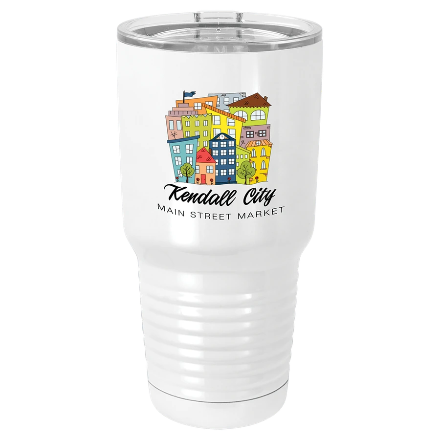 White 30 oz. Polar Camel tumbler available for full-color personalization; official JDS marketing example with sample artwork